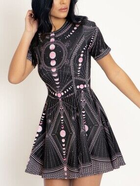Blackmilk Pink Moon Phases Evil Tee Dress